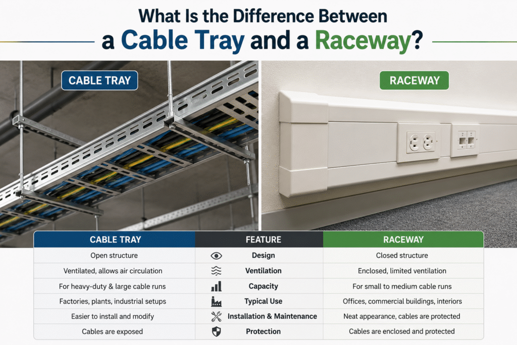 What Is the Difference Between a Cable Tray and a Raceway